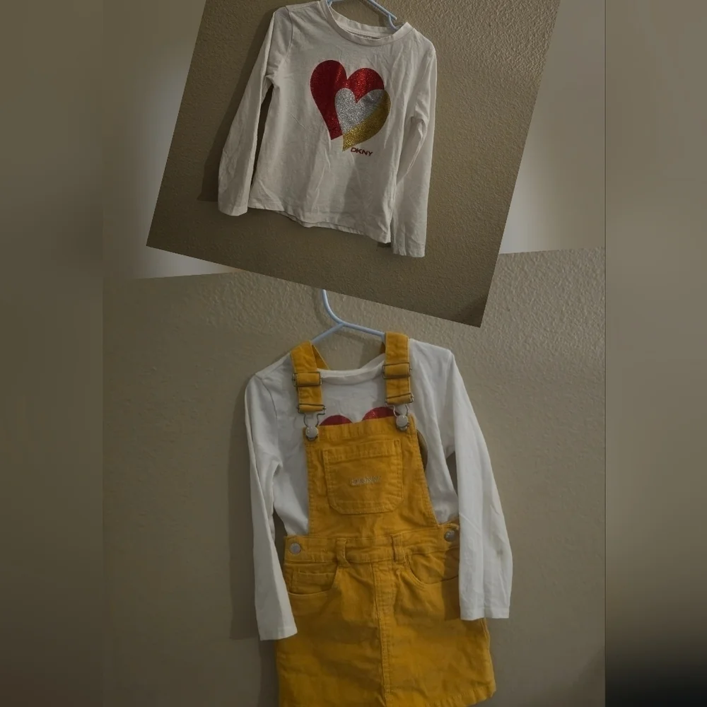 DKNY Mustard Yellow Kids Overall Skirt
